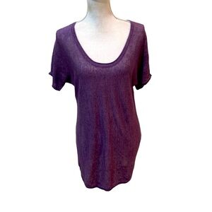 Lord & Taylor linen scoop neck short sleeve lightweight longline sweater small